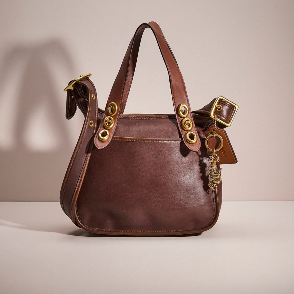 Coach Upcrafted Large Legacy Zip Bag In Mahogany Brown