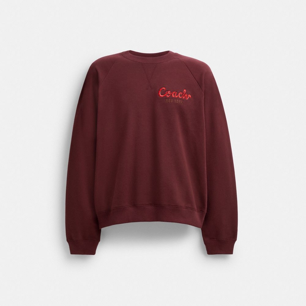 COACH®,New Year Coach Snake Script Sweatshirt,,Front View