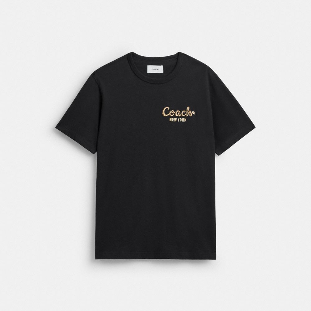 COACH®,New Year Coach Snake Script T Shirt In Organic Cotton,,Front View