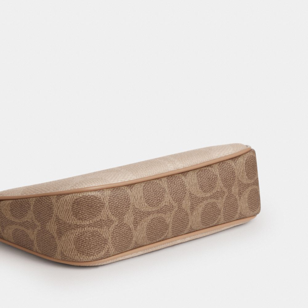 COACH®,Nolita 19 In Blocked Signature Canvas,Canvas,Shoulder Bag,Color Block,Casual,Beige,Outsole View