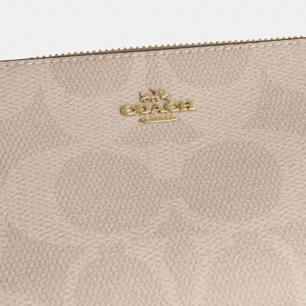 COACH®,Nolita 19 In Blocked Signature Canvas,Canvas,Shoulder Bag,Color Block,Casual,Beige,Closer View