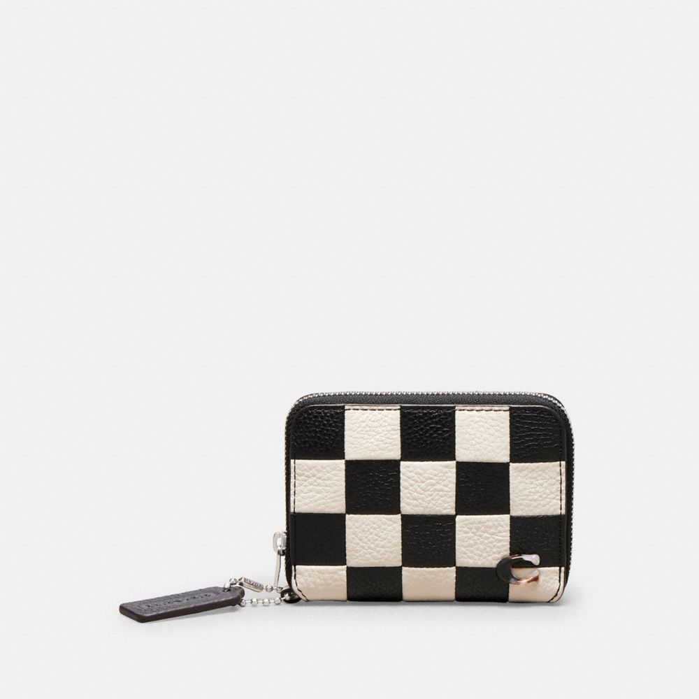 COACH®,Zip Around Wallet In Checkerboard Upcrafted Leather,,Front View