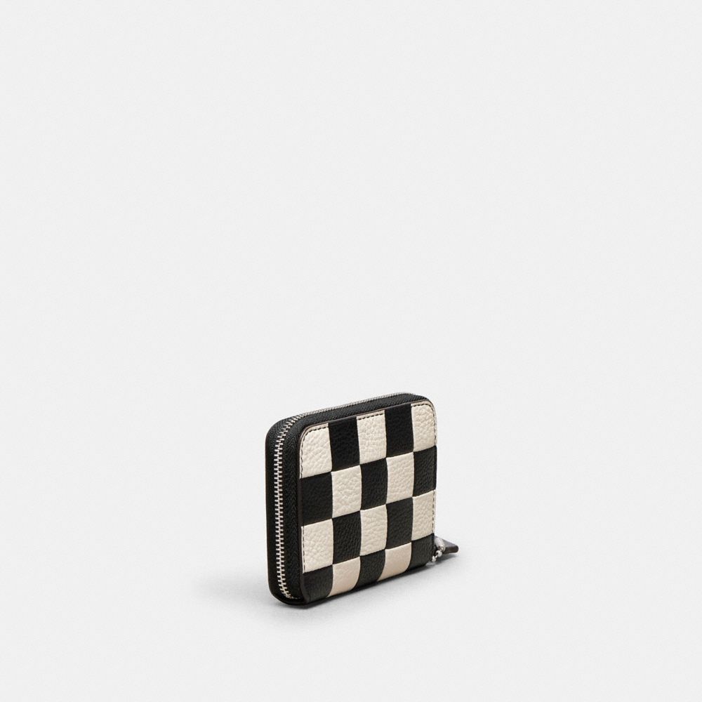 COACH®,Zip Around Wallet In Checkerboard Upcrafted Leather,,Angle View