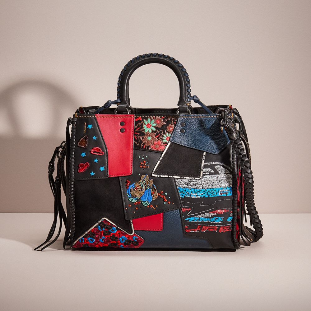 Coach Restored Rogue With Embellished Patchwork In Multi
