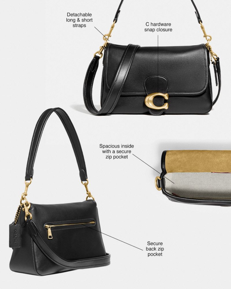 COACH®,Soft Tabby Shoulder Bag,Leather,Shoulder Bag,Metal,Logo,Gold Metal,Day Party,,Collection