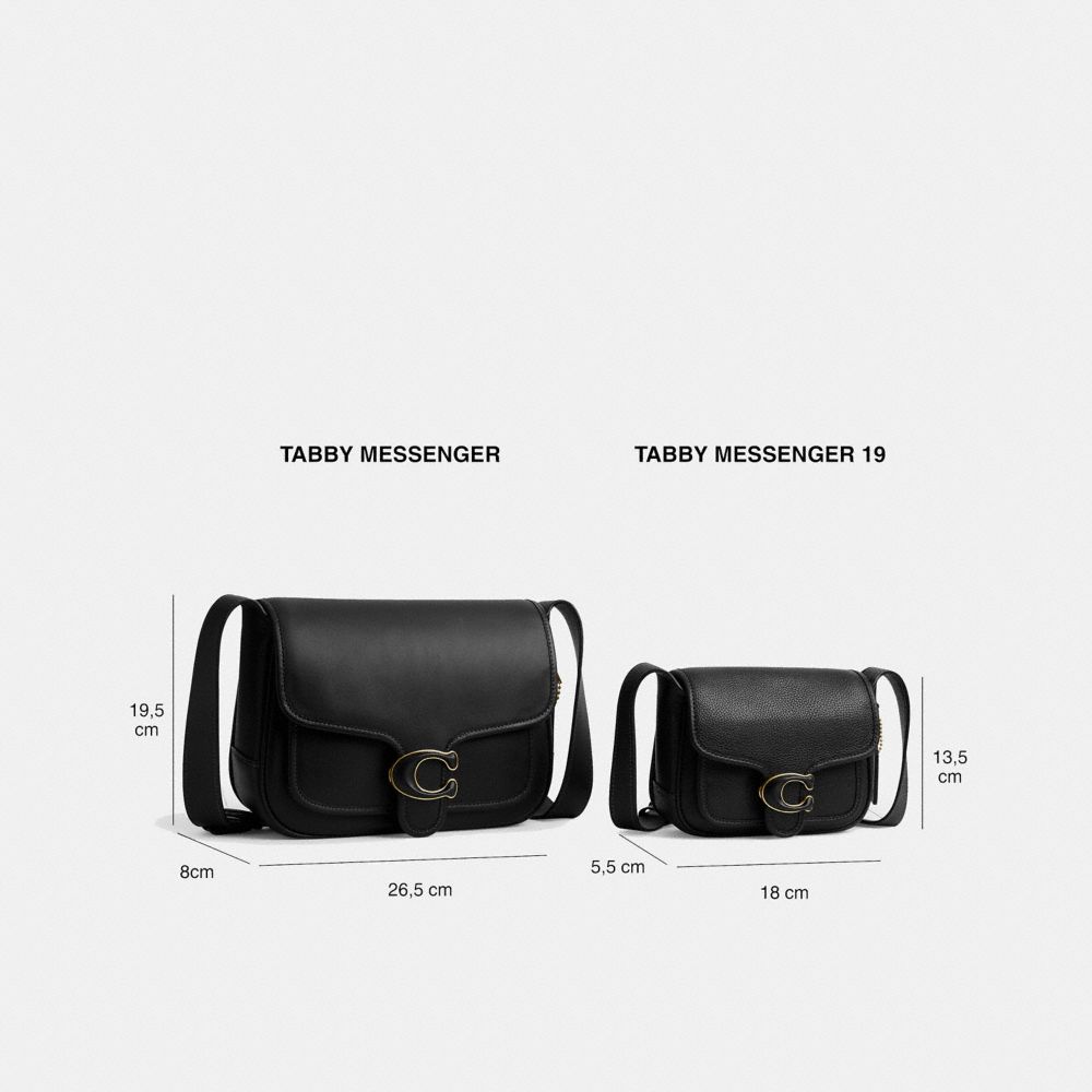 Coach Tabby Leather 19 Messenger Crossbody Bag - Black
