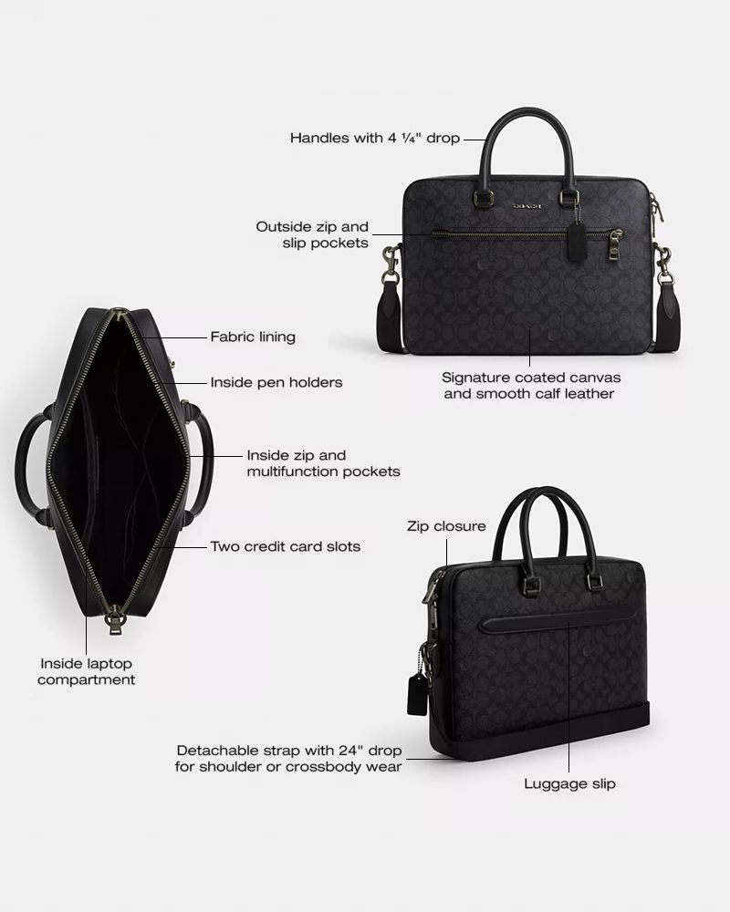 Ethan Slim Brief In Signature Canvas | Bags | Coach | COACH®