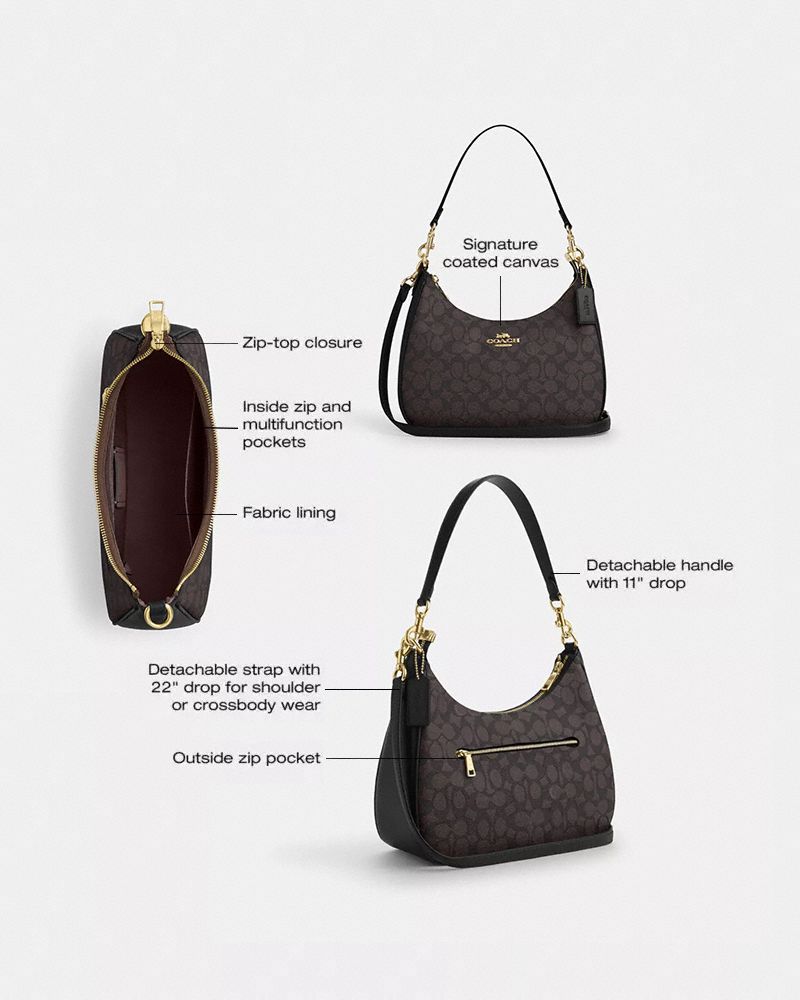 【COACH】 テリ ホーボー バッグ シグネチャー ブラウン 公式】コーチアウトレット | テリ ホーボー バッグ・シグネチャー