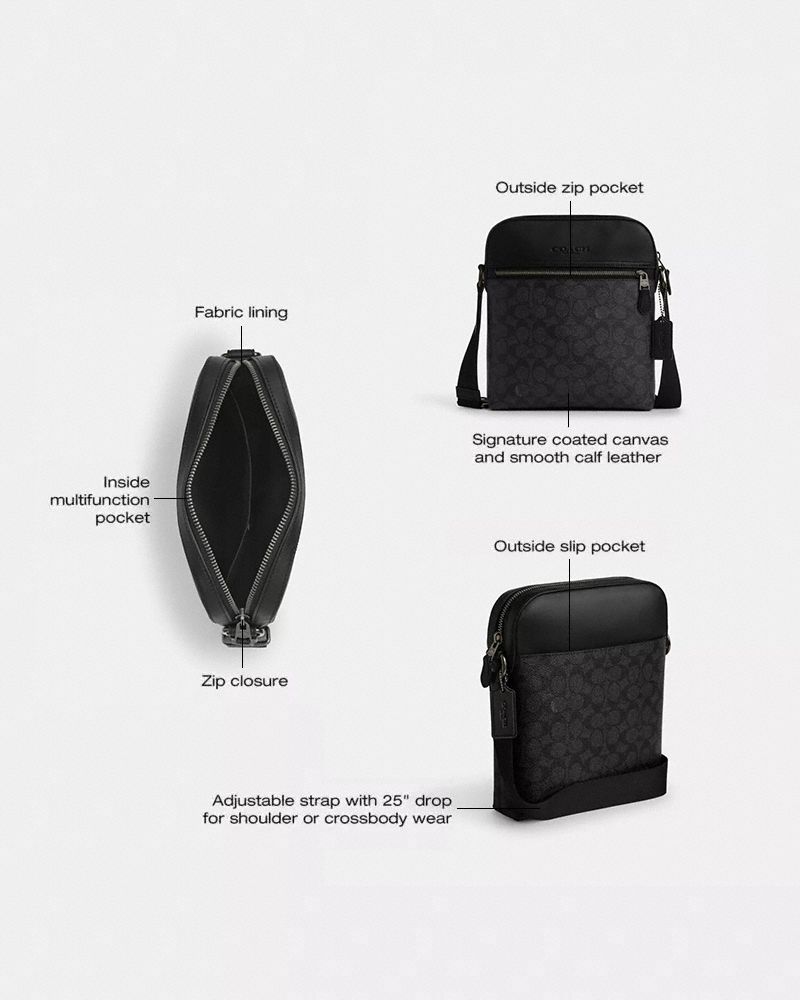 希少✨COACH ボディバッグ ヒューストン スリングバッグ F83270黒 メンズ メッセンジャー＆ボディバッグ | COACH コーチ公式アウトレット