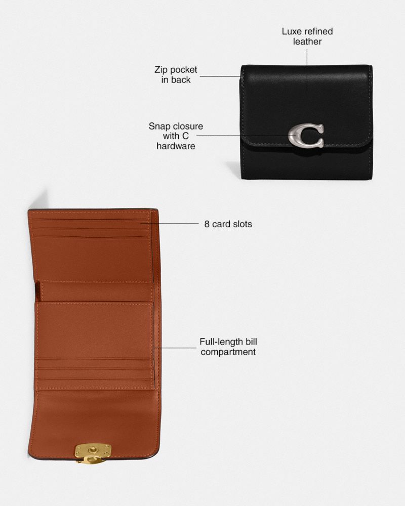 COACH®,BANDIT WALLET,Leather,Silver/Black,Collection