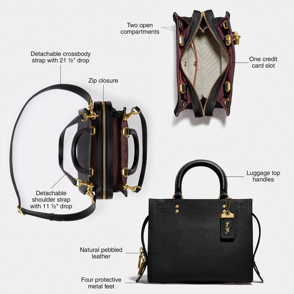 COACH®,Rogue Bag 25 With Crystal,Leather,Suede,Crossbody,Rhinestones,Studded,Metal,Logo,Silver Metal,Party,Gray,Collection