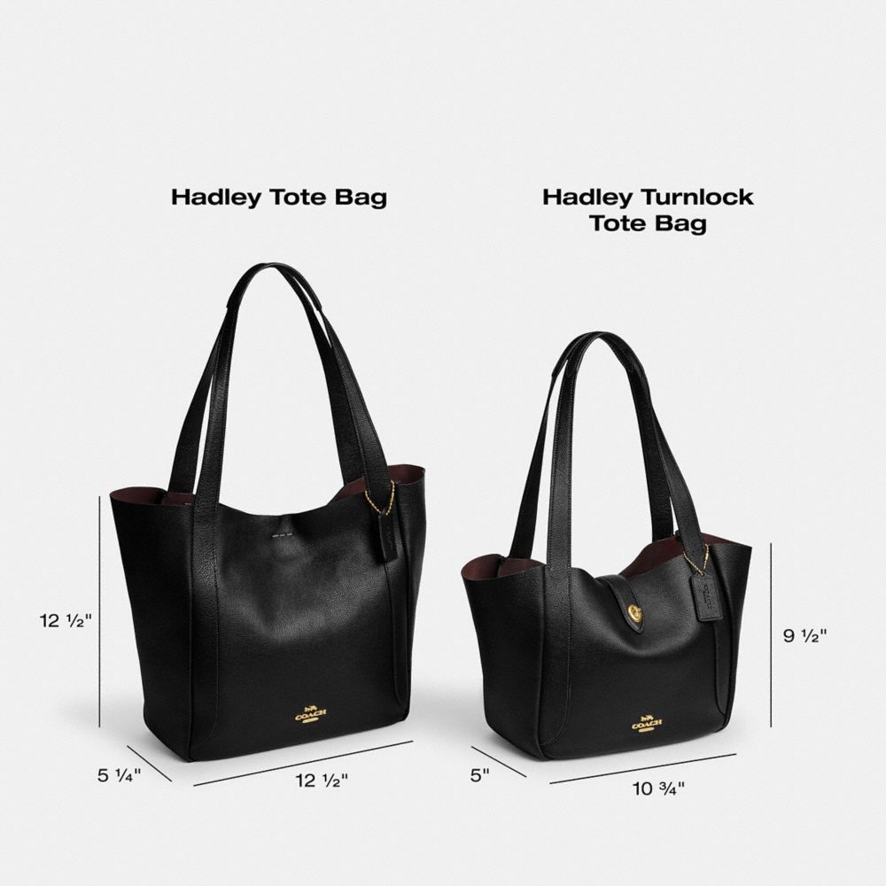 COACH®,Hadley Tote Bag,Leather,Tote,Logo,Metal,Lined,Casual,Maroon,Collection