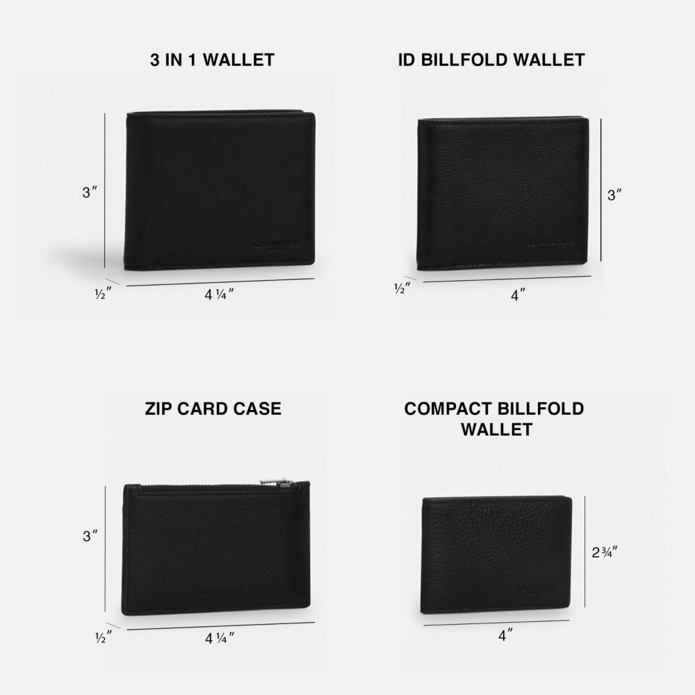 COACH®,ID BILLFOLD WALLET IN SIGNATURE CANVAS,Signature Canvas,Gunmetal/Charcoal/Black,Collection