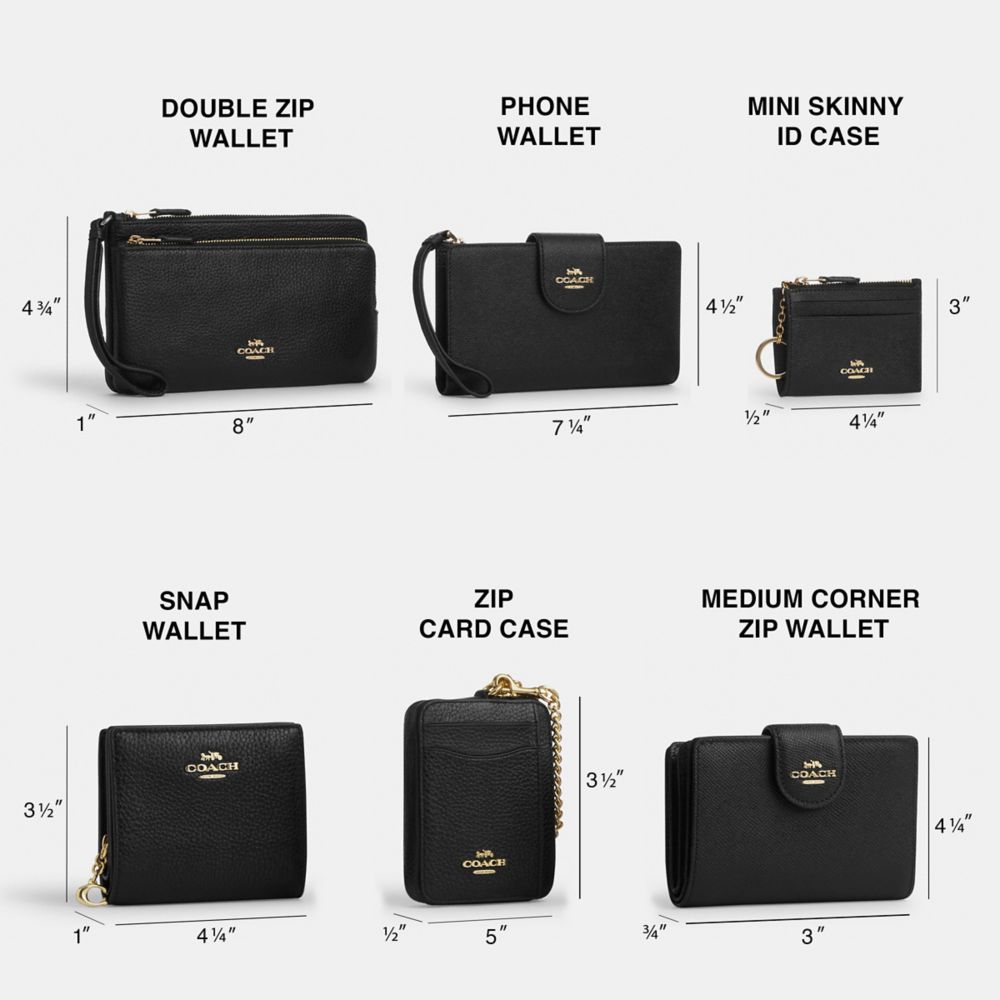 COACH®,MEDIUM CORNER ZIP WALLET IN SIGNATURE CANVAS,Signature Canvas,Mini,Gold/Brown Black,Collection