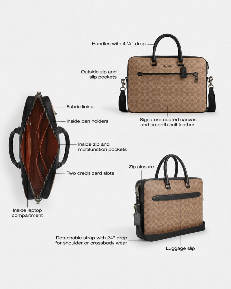 Ethan Slim Brief In Signature Canvas | Bags | Coach | COACH®