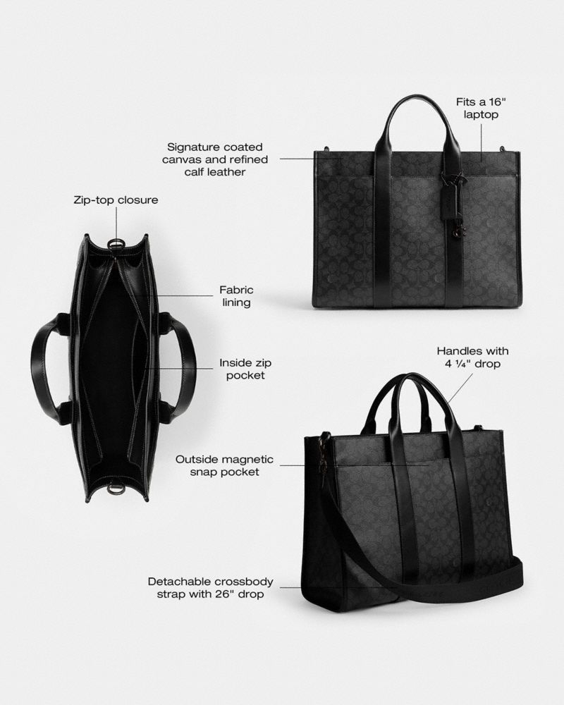 Wesley Tote In Signature Canvas | Bags | Coach | COACH®