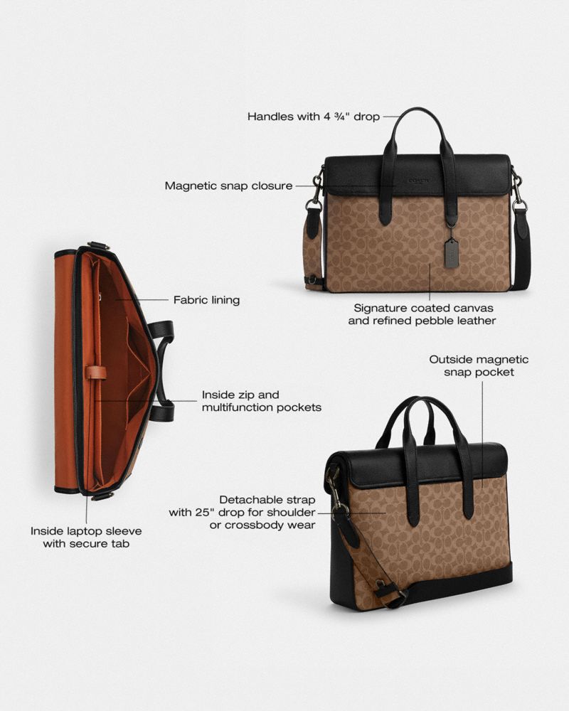 Sullivan Portfolio Brief In Signature Canvas | Bags | Coach | COACH®