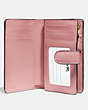 COACH®,MEDIUM CORNER ZIP WALLET,Gold/Pink Petal,Inside View,Top View