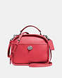 COACH®,LUNCH PAIL,Leather,Small,Silver/True Red,Front View