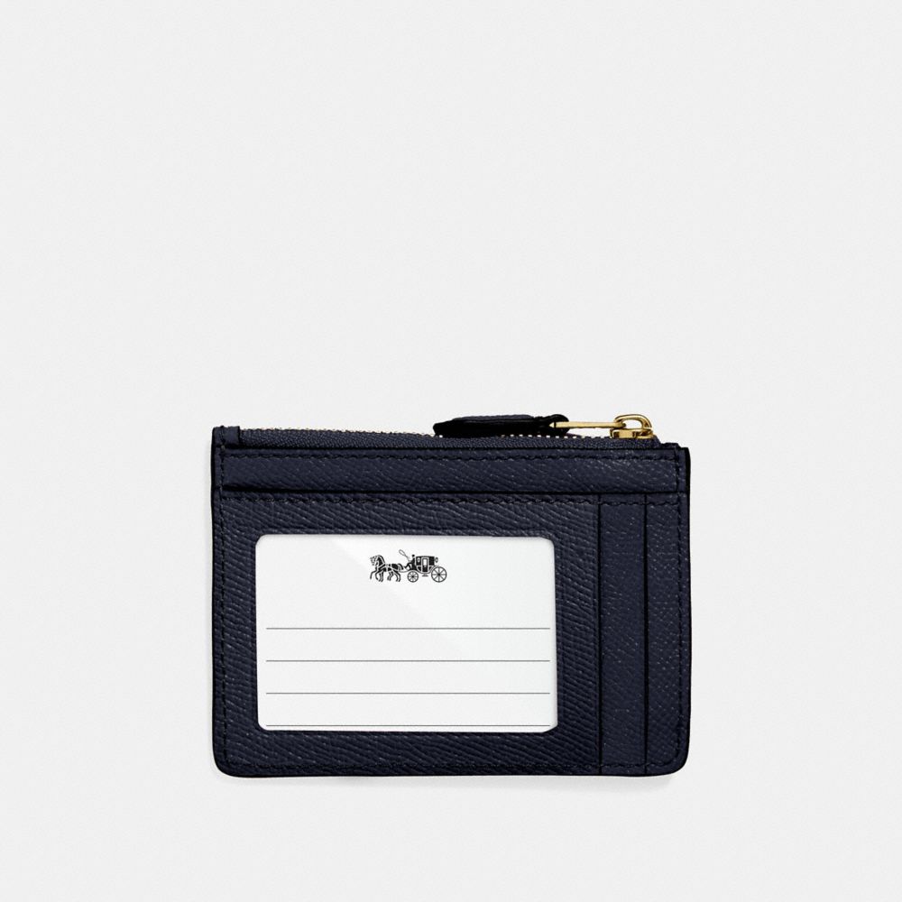 COACH®,Mini Skinny Id Case,Gold/Midnight,Back View