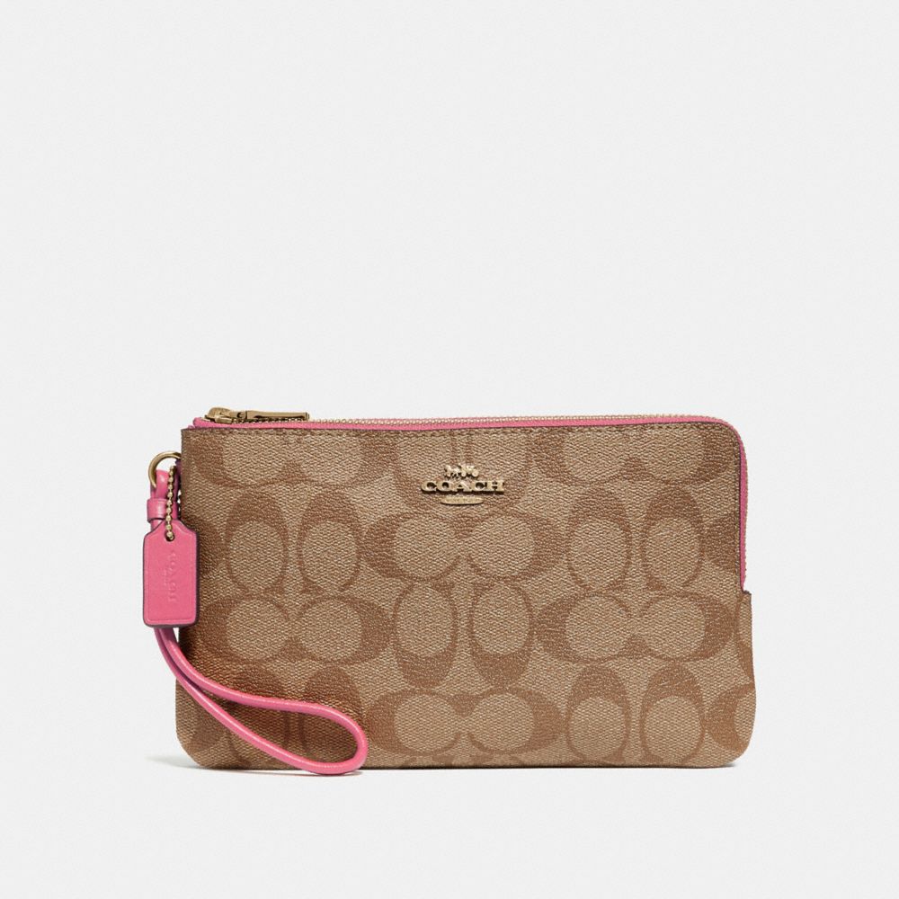 Coach Double Zip Wallet in Signature Canvas