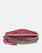 COACH®,DOUBLE ZIP WALLET IN SIGNATURE CANVAS,pvc,Gold/Khaki Pink Ruby,Inside View,Top View
