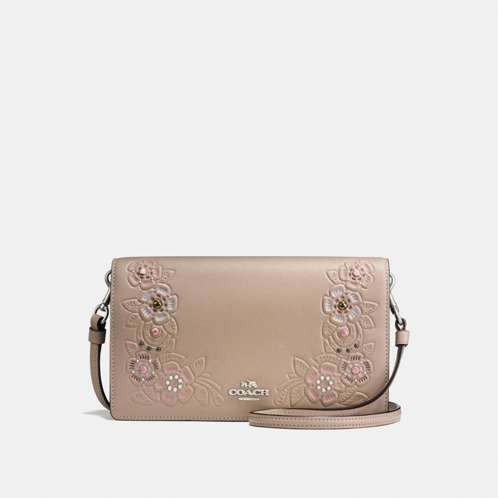 Hayden foldover crossbody clutch with floral tooling shop