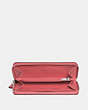 COACH®,ACCORDION ZIP WALLET,pusplitleather,Silver/CORAL 2,Inside View,Top View