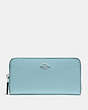 COACH®,ACCORDION ZIP WALLET,pusplitleather,Silver/Cloud,Front View
