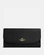 COACH®,CHECKBOOK WALLET,PU Split Leather,Gold/Black,Front View