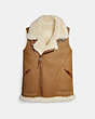 COACH®,REVERSIBLE SHEARLING VEST,Shearling,NATURAL/IVORY,Front View