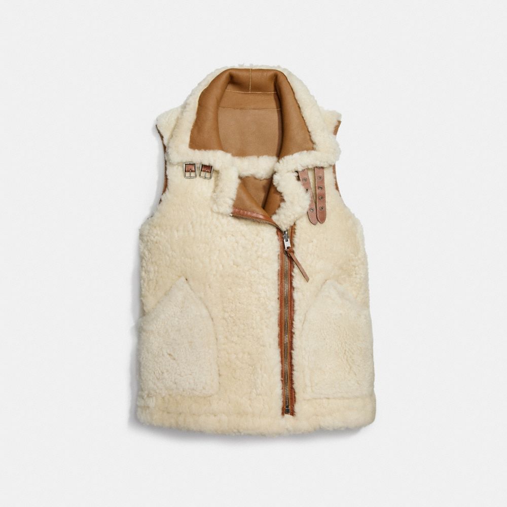 Coach on sale shearling vest