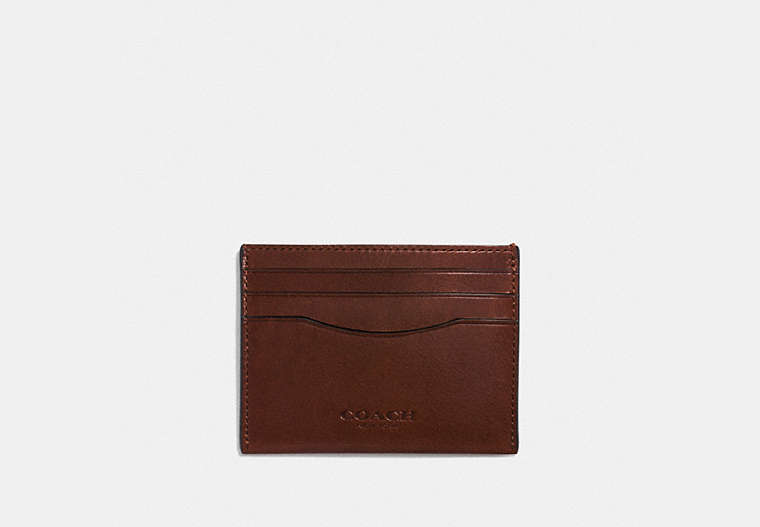 COACH®,CARD CASE,Mahogany brown,Front View