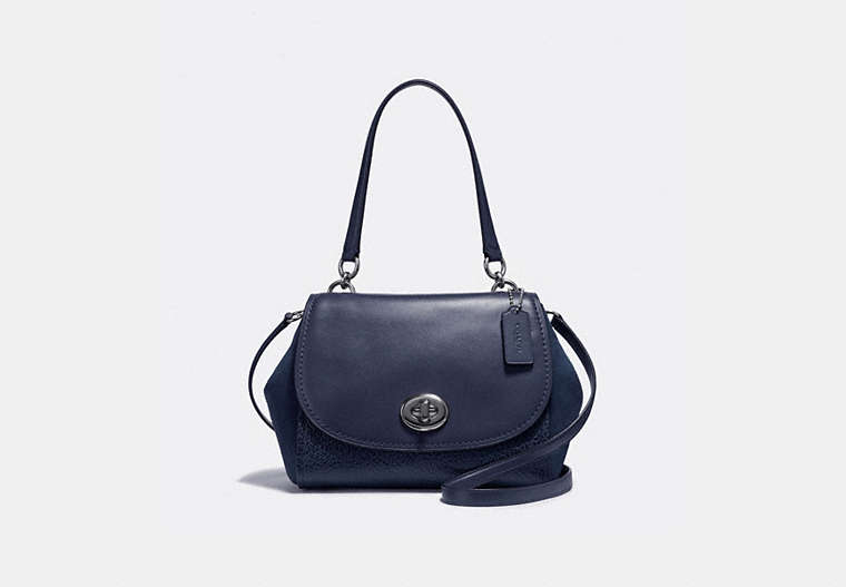 COACH®,FAYE CARRYALL,Leather,Medium,Gunmetal/Midnight,Front View