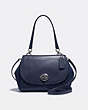 COACH®,FAYE CARRYALL,Leather,Medium,Gunmetal/Midnight,Front View