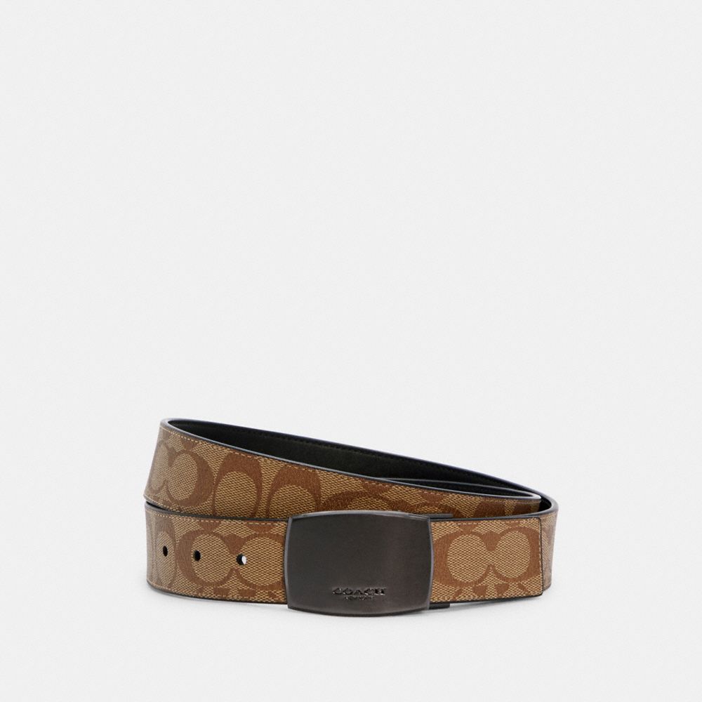 COACH® Outlet  Boxed Harness Plaque Reversible Belt In Signature Canvas