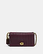 COACH®,DINKY WITH QUILTING,Leather,Mini,Brass/Oxblood,Front View
