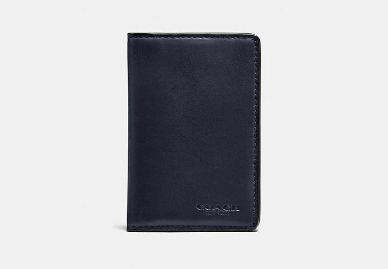 COACH®,CARD WALLET,Leather,Midnight,Front View