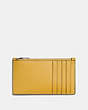 COACH®,ZIP CARD CASE,Leather,FLAX,Back View