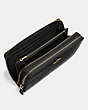 COACH®,DOUBLE ZIP TRAVEL WALLET,PU Split Leather,Gold/Black,Inside View,Top View