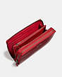 COACH®,DOUBLE ZIP TRAVEL WALLET,PU Split Leather,Gunmetal/True Red,Inside View,Top View