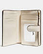 COACH®,MEDIUM CORNER ZIP WALLET IN SIGNATURE CANVAS,Gold/Light Khaki Chalk,Inside View,Top View