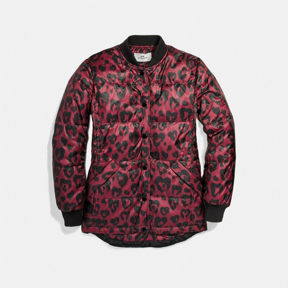 Camo Print Love Puffer Parka