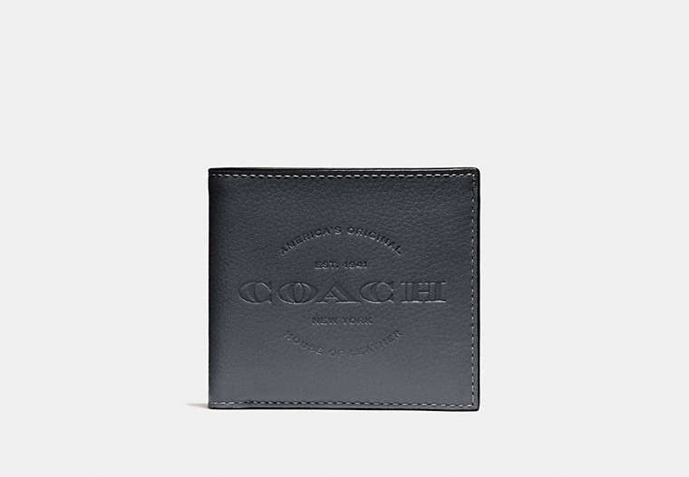 COACH®,DOUBLE BILLFOLD WALLET,GRAPHITE,Front View