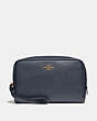 COACH®,BOXY COSMETIC CASE,pusplitleather,Small,Gold/Midnight,Front View