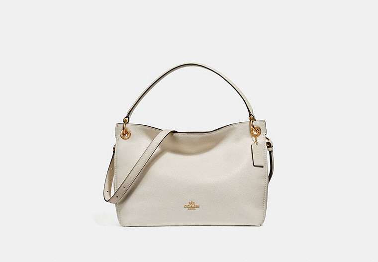 COACH®,CLARKSON HOBO,Leather,Small,Chalk/Light Gold,Front View