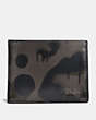 COACH®,BOXED SLIM BILLFOLD WALLET WITH CAMO PRINT,n/a,Charcoal,Front View