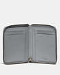 COACH®,SMALL ZIP AROUND WALLET,Leather,HEATHER GREY,Inside View,Top View