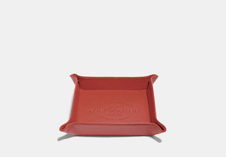 COACH®,VALET TRAY,Leather,PEPPER,Front View