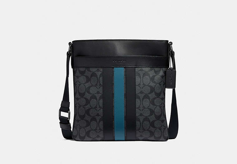 Charles Crossbody In Signature Canvas With Varsity Stripe